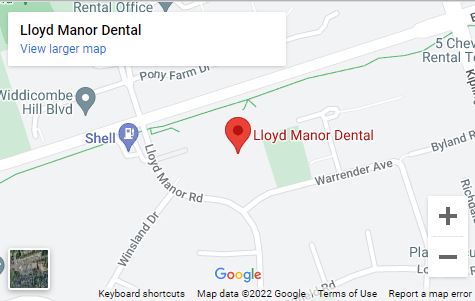 A map of the location of lloyd manor dental.